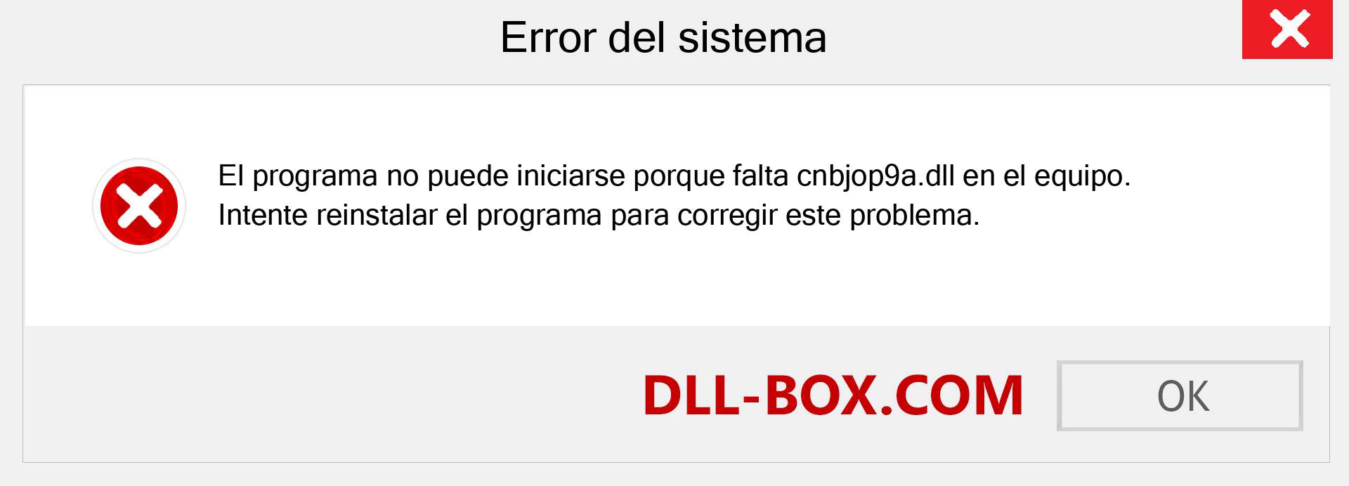 ¿Falta el archivo cnbjop9a.dll ?. Descargar para Windows 7, 8, 10 - Corregir cnbjop9a dll Missing Error en Windows, fotos, imágenes